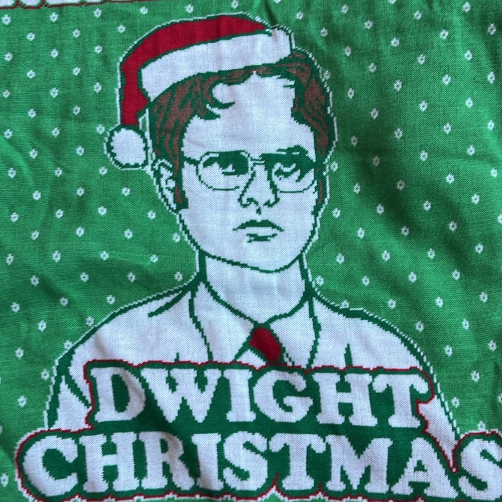 The Office By Tipsy Elves Men's Merry And Dwight Christmas Sweater Green‎ L